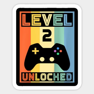 Kids Level 2  Video 2nd Birthday Gaming Sticker